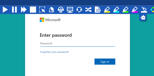 Read&Write Microsoft sign in window with enter password textbox