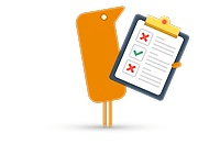 orange Texthelper holding clipboard with checked off to-do items