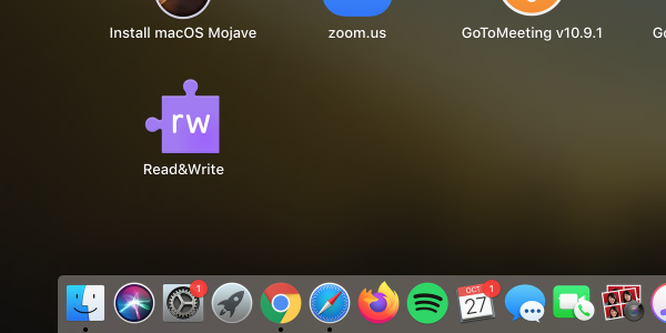 Purple Read&Write puzzle piece icon displayed in launchpad